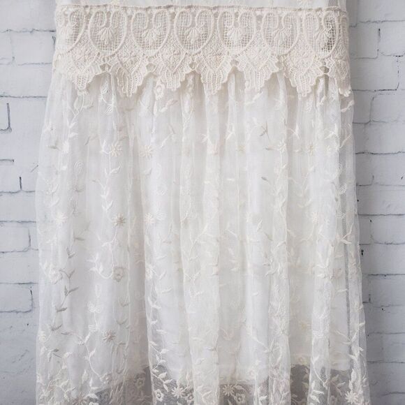 Sundance Juliet Lace Mini Dress Size 2 Ivory Boho Western Festival Lined Zipper - Picture 11 of 12